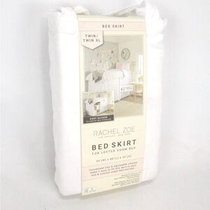 Rachel Zoe Twin or Twin XL Bed Skirt  39" x 80" x 42" Lofted Dorm Bed White